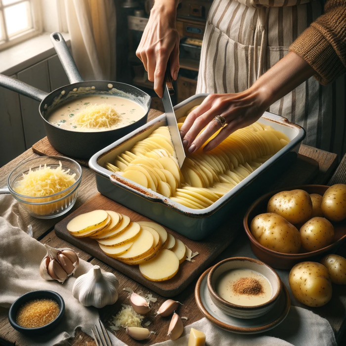 ingredients for making Easy Potato Gratin Recipe