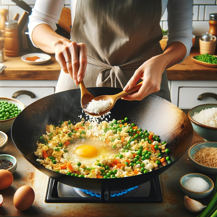 How To toss Egg Fried Rice