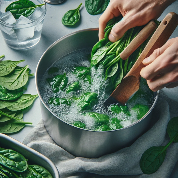 washing palak to make palak paneer