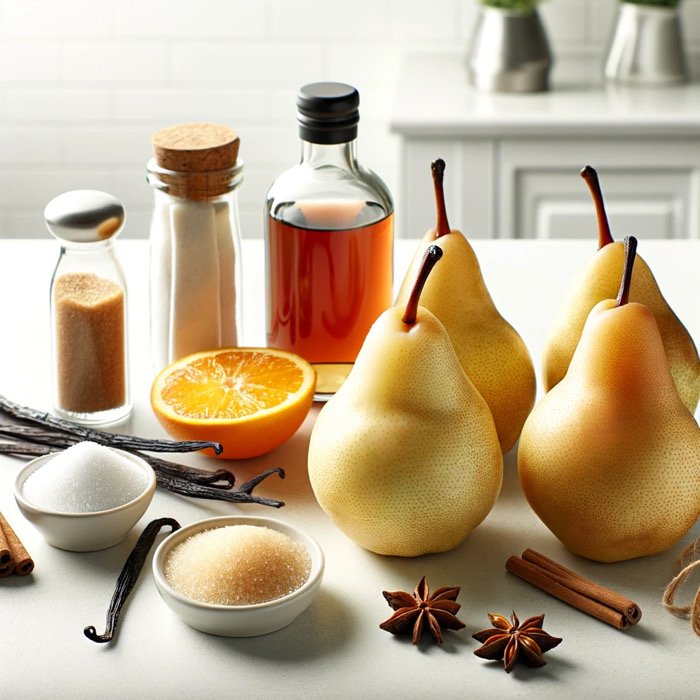Elegant Poached Pears ingredients