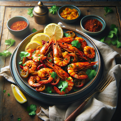 Sizzling Chilli Prawns Fry