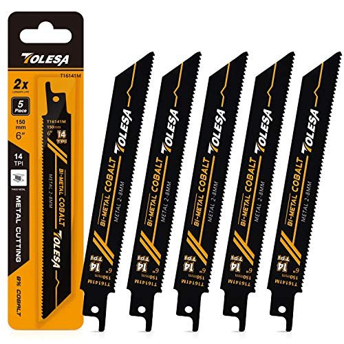 TOLESA Heavy Metal Cutting Reciprocating Saw Blades 6-Inch...