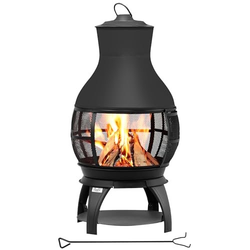BALI OUTDOORS Fire Pit Wood Burning Chiminea Outdoor...