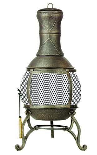 Deckmate Corona 3 Ft. High Outdoor Steel Chimenea Fireplace