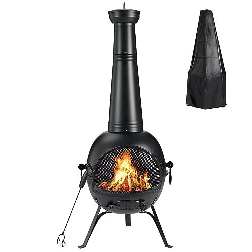 SINGLYFIRE Prairie Fire Outdoor Chiminea Fireplace Deck or...