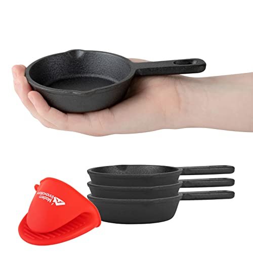 Modern Innovations Mini Black Cast Iron Skillet Set of 4