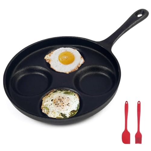 waykea 4-Cup Cast Iron Fried Egg Pan for Induction