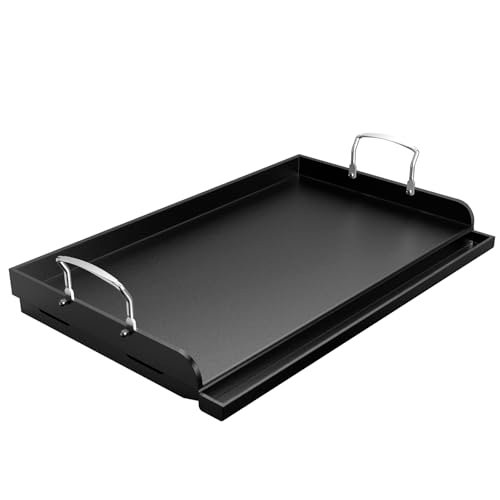 Uniflasy Nonstick Griddle for Gas Grill, Cast Iron Insert
