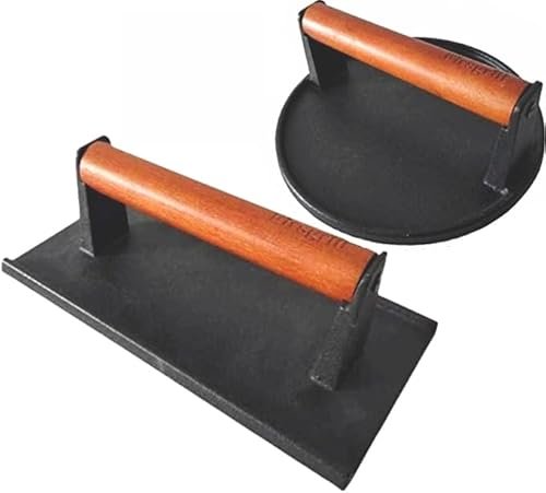 Firsgrill Cast Iron Grill Presses with Wood Handle