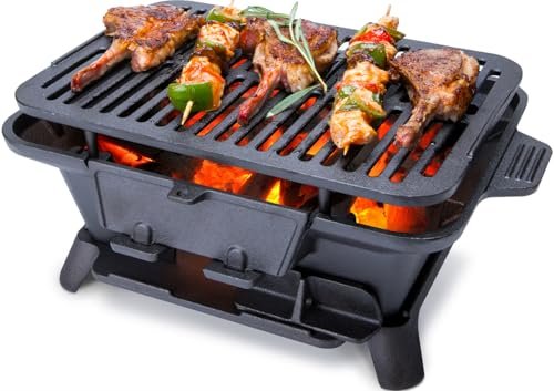 Hibachi Grill Outdoor, Portable Small Charcoal Grills, Cast...