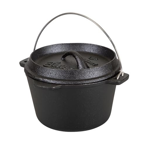 Stansport 1 QT Pre-Seasoned Cast Iron Dutch Oven Flat Bottom
