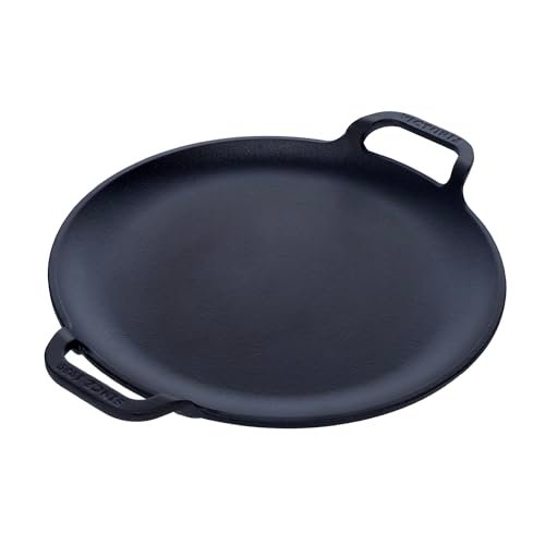 Victoria 10-Inch Cast Iron Comal Pizza Pan with Side Handles