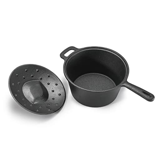 COMMERCIAL CHEF 2 Quart Cast Iron Saucepan, with Lid