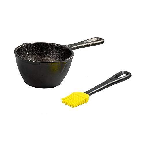 Lodge 15.2 Ounce Cast Iron Melting Pot with Basting Brush