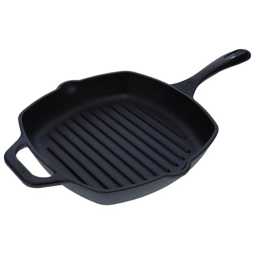 Victoria Cast Iron Grill Pan, Square Grill Pan, 10 Inches