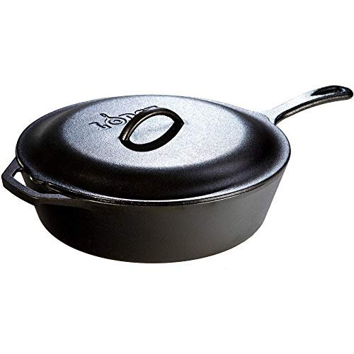 Lodge 5 Quart Pre-Seasoned Cast Iron Deep Skillet with Lid