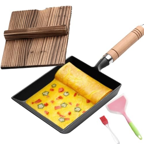 GOVNPJ Cast Iron Tamagoyaki Pan Set - Japanese Omelette Pan