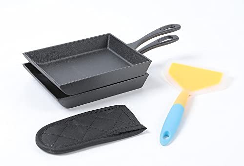 HAWOK Japanese Omelette Pan Cast Iron Rectangle Tamagoyaki...