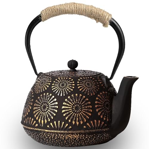 Japanese Tetsubin Cast Iron Teapot, 40oz (1200ml) with...