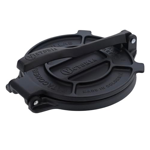 Victoria 8 Inches Cast Iron Tortilla Press, Seasoned Roti...