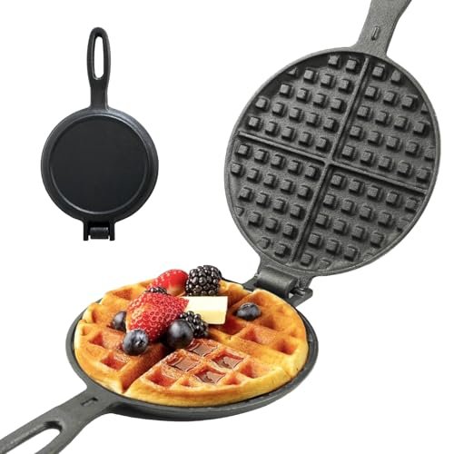 7 Inch Round Cast Iron Waffle Iron for Commercial Kitchens