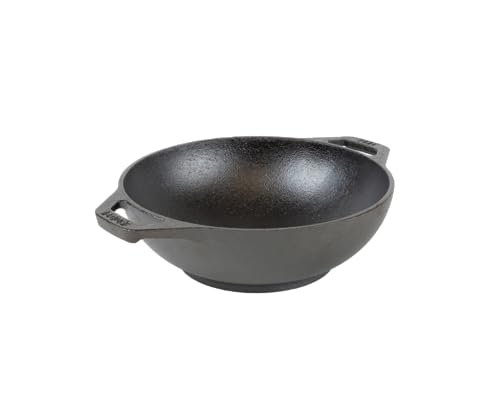 Lodge 9 Inch Cast Iron Mini Wok w/Loop Handles