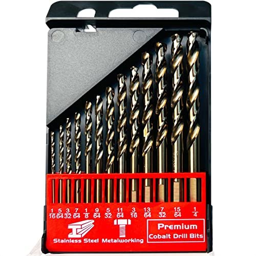 STROTON Cobalt Drill Bit Set (1/16-1/4 Inch, 13PCS) M35...