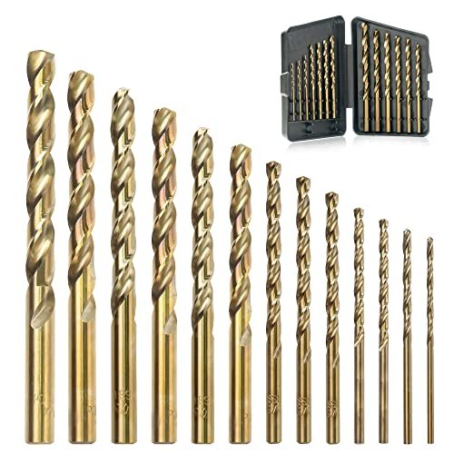 GMTOOLS 13Pcs Cobalt Drill Bits Set, M35 HSS for Metal