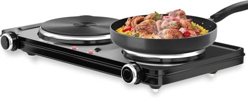 Hot Plate for Cooking, Vayepro 1800W Portable Double...