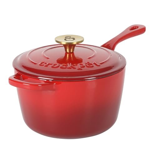 Crock-Pot 3-Quart European Enameled Cast Iron Saucepan with...