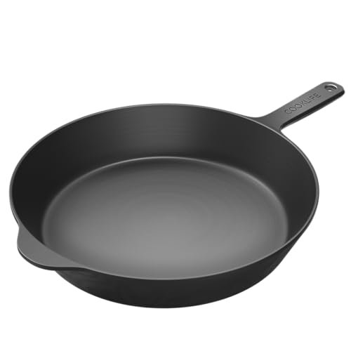 COOKLIFE 12 Inch Lightweight Pre-Seasoned Cast Iron Skillet