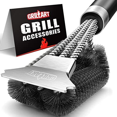 GRILLART Grill Brush and Scraper with Deluxe Handle BR-8529