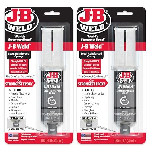 J-B Weld Original Steel Reinforced Epoxy Syringe, 2 Pack,...