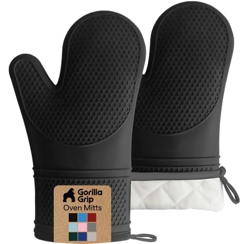 GORILLA GRIP BPA-Free Soft Silicone Oven Mitts, Heat...