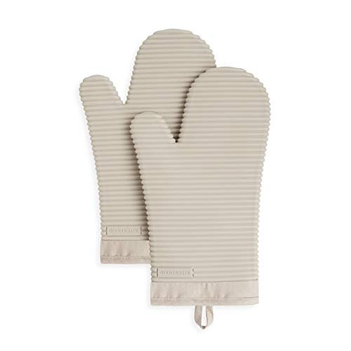 KITCHENAID Ribbed Soft Silicone Oven Mitt 2-Pack Set,...