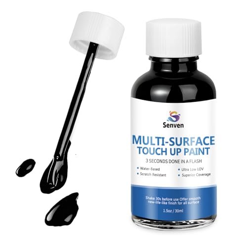 Black Touch Up Paint High-Gloss Black Multi Surface Acrylic...