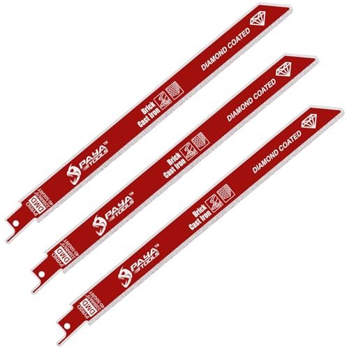 PAYA TOOLS 3-Piece 9 inch 40-50 Grit Diamond Reciprocating...