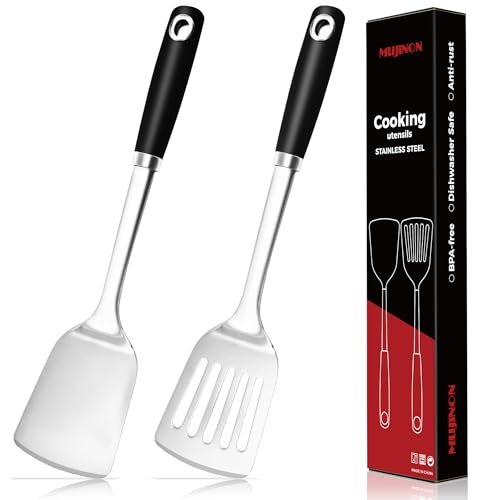 MUJINON 14-in Spatula Set, 18/0 Stianless Steel Heavy Duty...