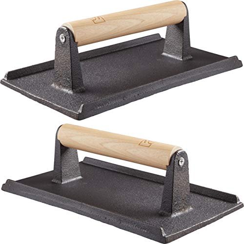Pro Grade, Pre Seasoned Cast Iron Grill Press 2-Pack