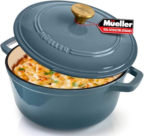MUELLER HOME 6 Quart Enameled Cast Iron Dutch Oven