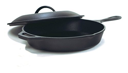 Lodge Seasoned Cast Iron Skillet With Lid, 12-Inch Frying...