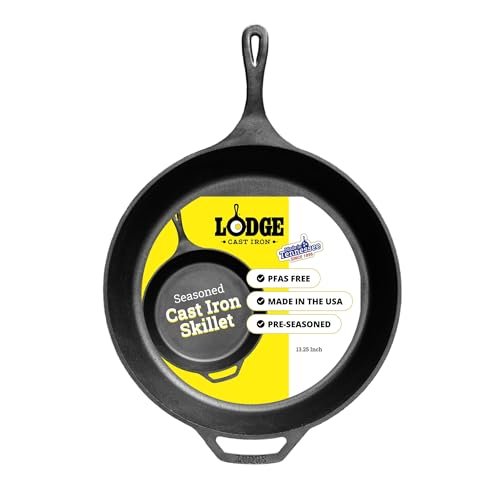 Lodge Seasoned Cast Iron Skillet - PFAS-Free, Oven Safe...