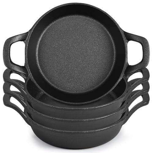 Ziliny Mini Cast Iron Skillets 6.3 x 6.3 Inch Oven-Safe
