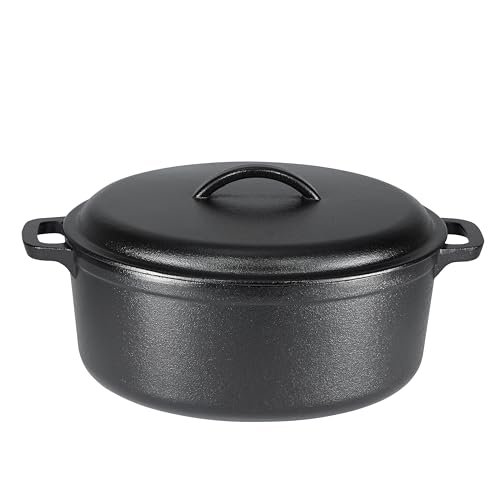 Amazon Basics Pre-Seasoned Cast Iron Dutch Oven with Lid,...