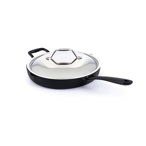 All-Clad Cast Iron Skillet - 12” Enameled Pan with Lid