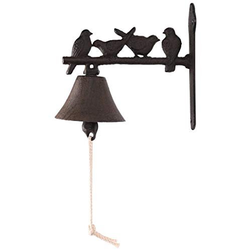 BRASSTAR Rustic Cast Iron Door Bell Four Birds Outdoor Decor