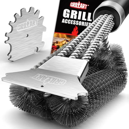 GRILLART Grill Brush and Scraper,18 Inch BBQ Grill Cleaning...