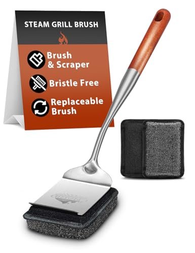 Grill Brush Bristle Free for Outdoor Grill, with...