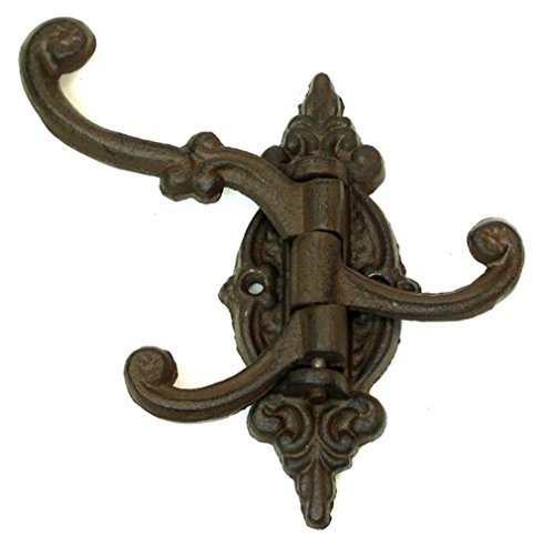 Cast Iron Vintage Antique Victorian Swing Arm Wall Hook with