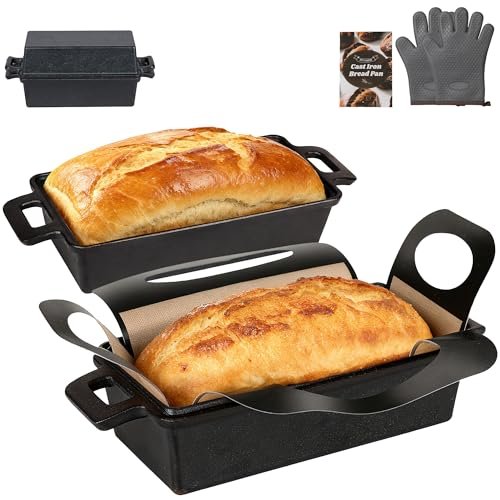 ROTTOGOON 2 in 1 Cast Iron Loaf Pan with Lid